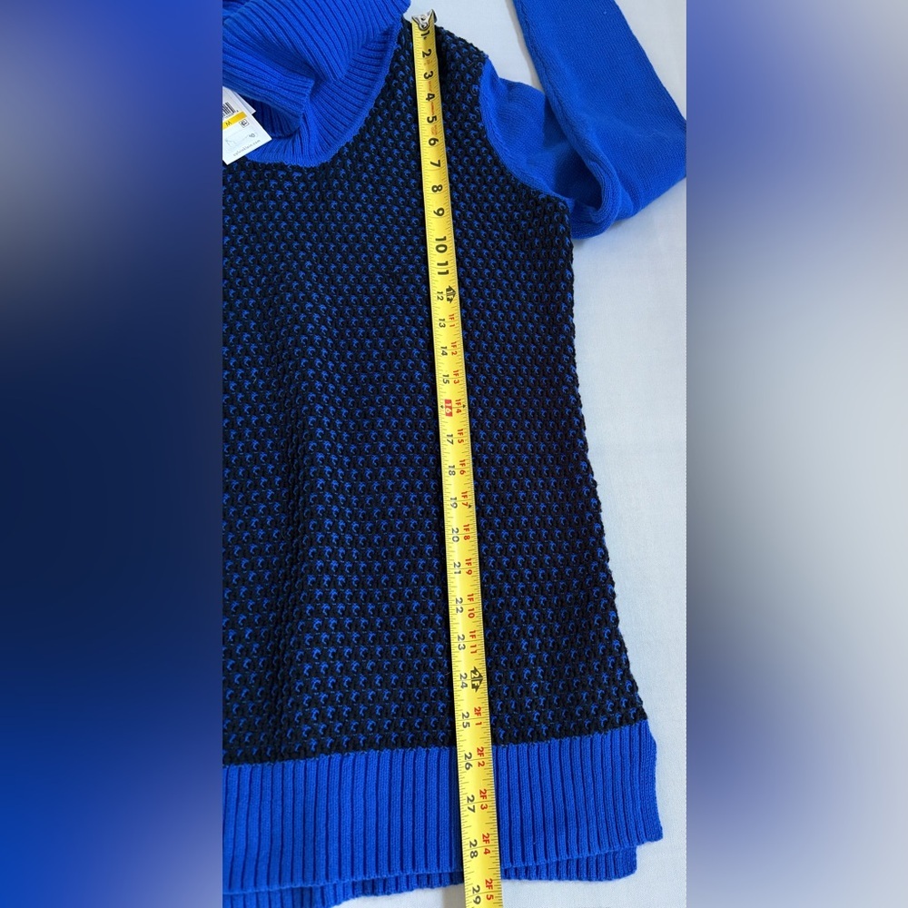Calvin Klein Sweater colorblock cowl neck sweater blue black size Medium NWT - Picture 8 of 10